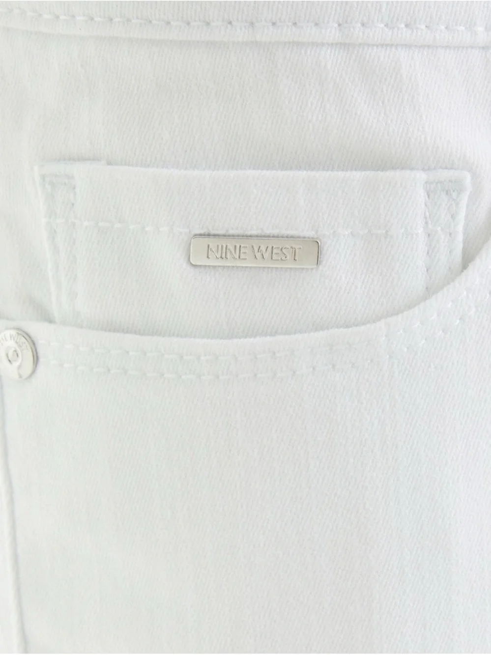 Nine West Women's White Cropped Jeans - Classic High-Rise Size 6 Slight Stretch